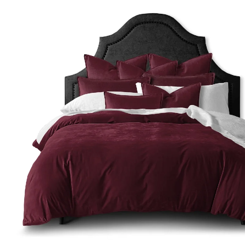 Cotton - filled comforters for a breathable and natural sleep experience6ix Tailors Cascade Velvet Merlot Comforter 8 Piece Designer Set