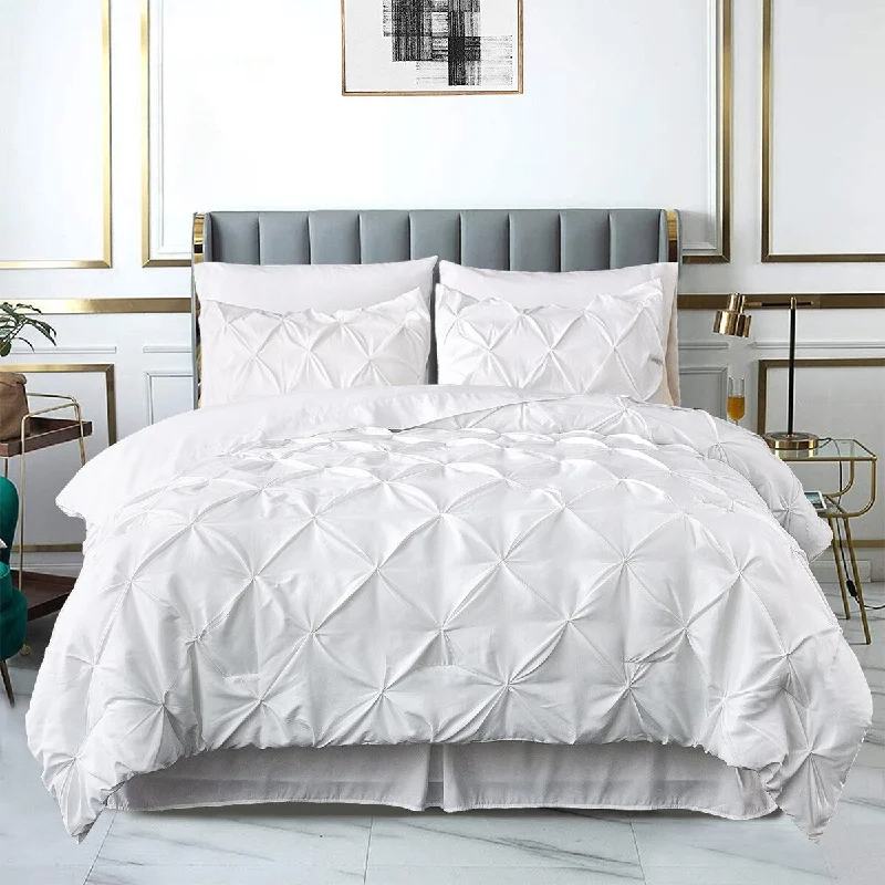 Duck down comforters with a softer feel and good warmth retention8 Pieces Pintuck Comforter Set