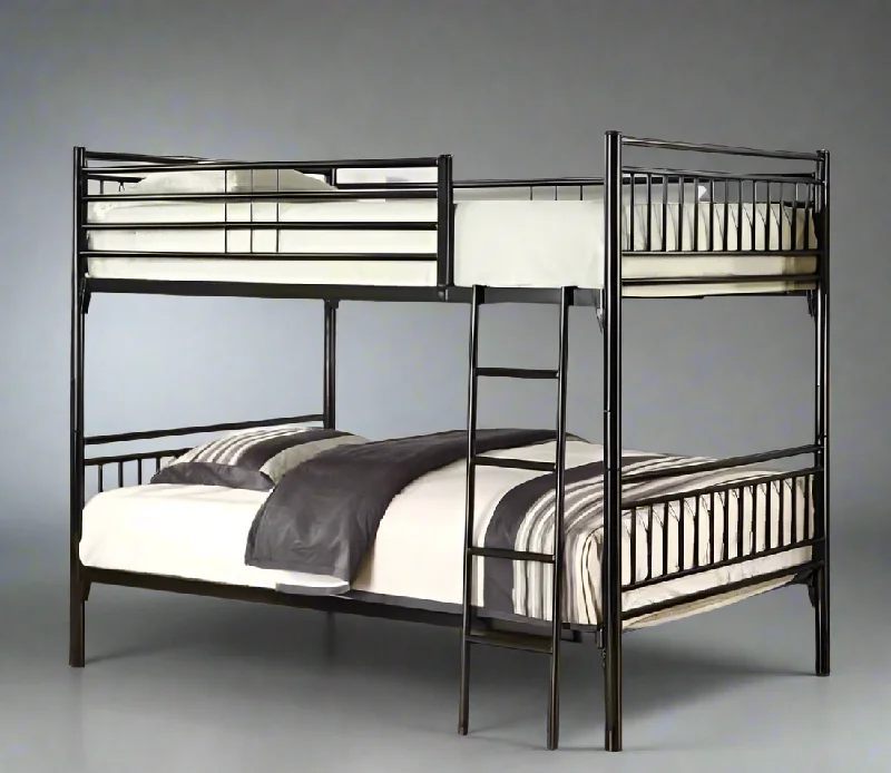 Polyester - foam mattresses for budget - friendly optionsBlack Metal Twin over Twin Fancy Bunk Bed Converts into Two Beds