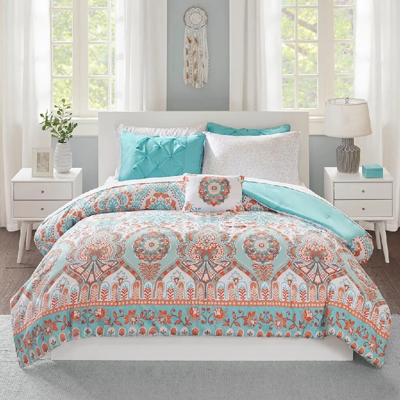 Bamboo - fiber - filled comforters with antibacterial and breathable qualitiesBoho Comforter Set with Bed Sheets