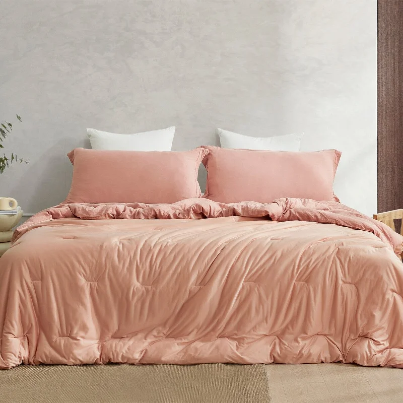 Latex - filled comforters with a bouncy texture and good supportCalm Cool Collection® - Coma Inducer® Oversized Comforter Set - Muted Clay