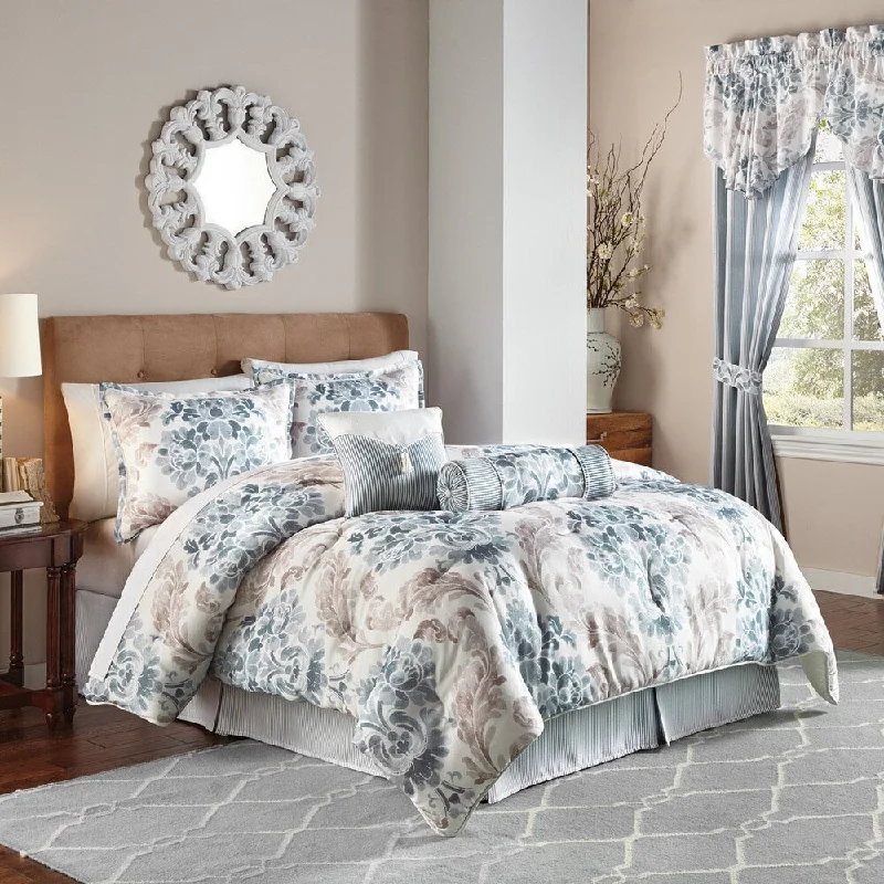 Wool - filled comforters with natural moisture - wicking and temperature - regulating featuresChapel Hill by Croscill Kinsley Print Damask Comforter Set