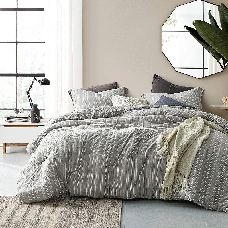 Cotton - filled comforters for a breathable and natural sleep experienceCharter Gray Oversized Comforter - 100% Yarn Dyed Cotton