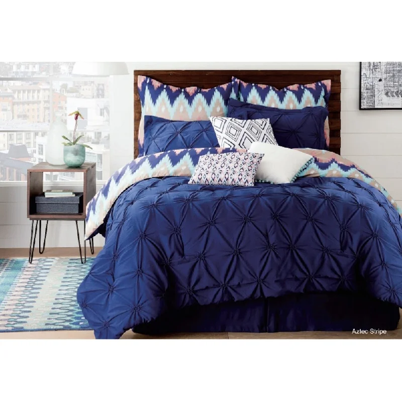 Cotton - filled comforters for a breathable and natural sleep experienceChevron Blue 9-Piece Reversible South Western Comforter Set