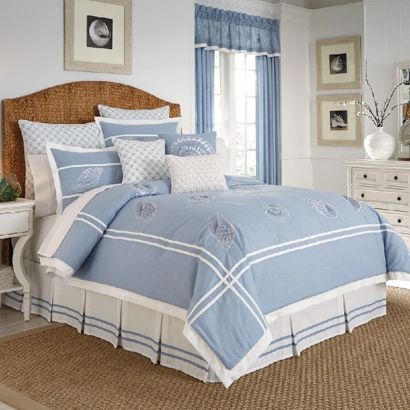 Latex - filled comforters with a bouncy texture and good supportCroscill Cape May Embroidered Shells 4-piece Comforter Set