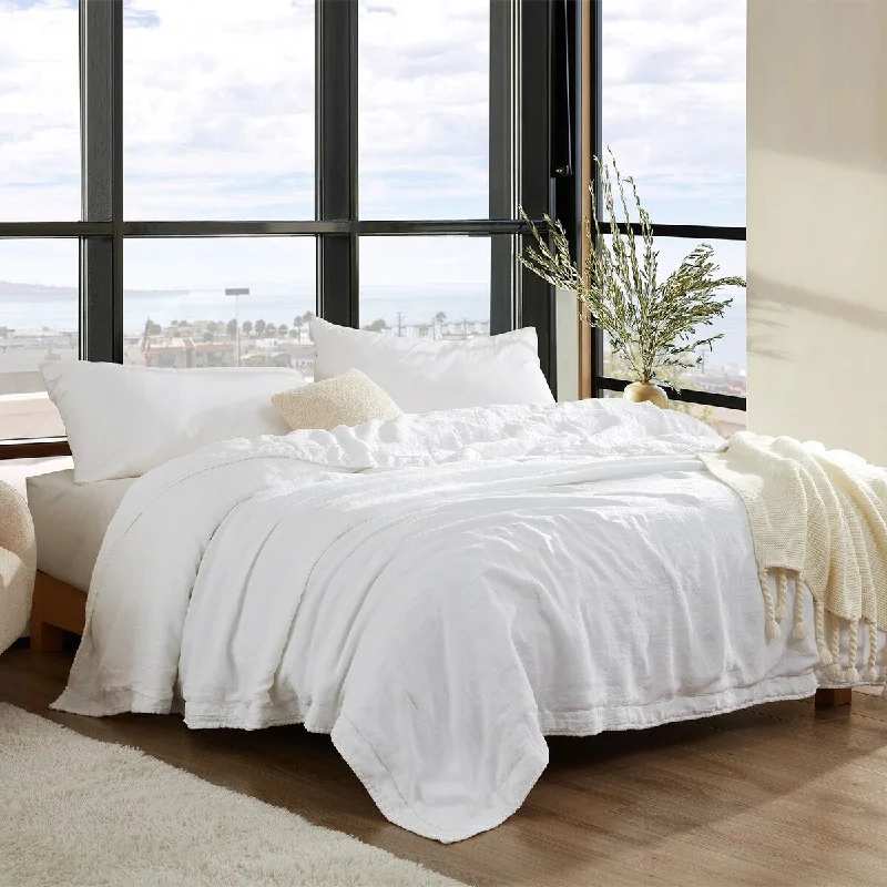 Synthetic - filled comforters like polyester for affordability and hypoallergenic propertiesDark Sky Reserve® - Portugal Made 100% Linen Oversized Comforter - White