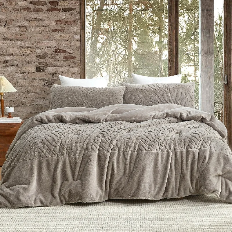 Microfiber - filled comforters that are lightweight and easy to care forFaded Zebra - Coma Inducer® Oversized Comforter Set - Pepper Taupe Gray