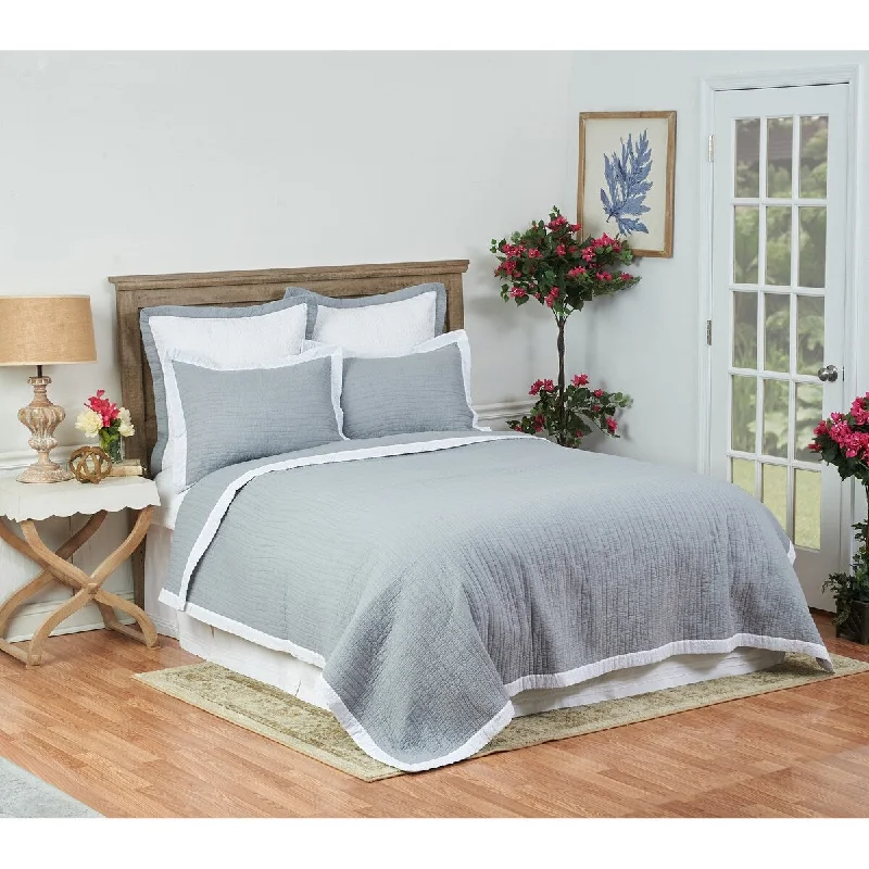 Goose down comforters known for their superior quality and insulationKinsley Slate Twin 2 Piece Reversible Coverlet Quilt Set with 1 Standard Sham Solid Grey Quilt Set