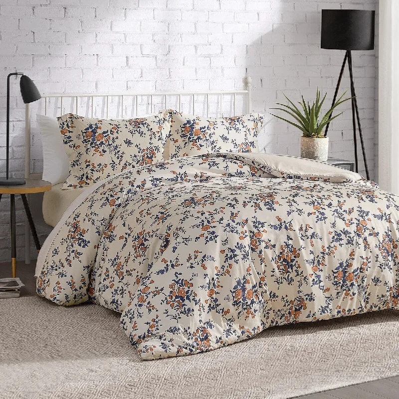 Microfiber - filled comforters that are lightweight and easy to care forLucky Brand Garden Bouquet Reversible Comforter Sets