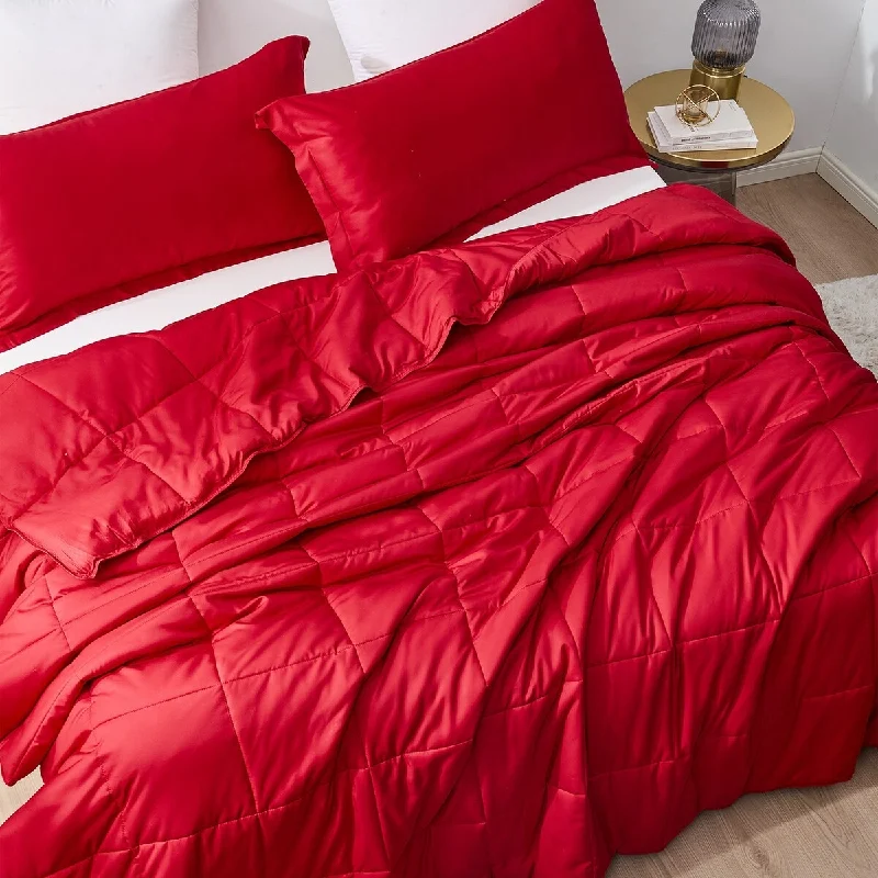 Microfiber - filled comforters that are lightweight and easy to care forMenopleasing - Coma Inducer® Oversized Cooling Comforter Set - Barbados Cherry