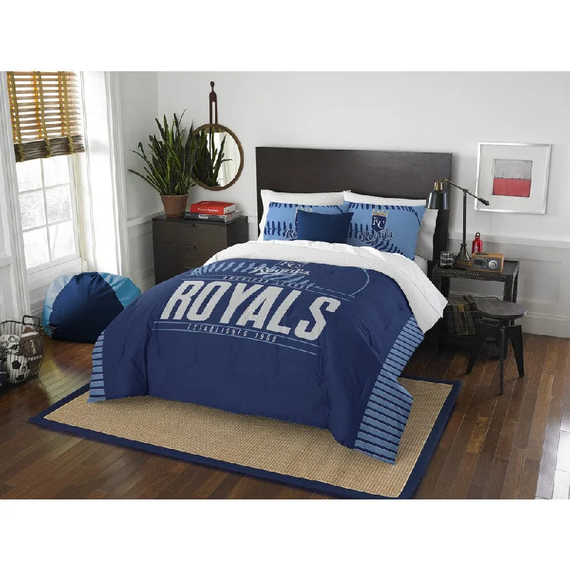 Synthetic - filled comforters like polyester for affordability and hypoallergenic propertiesMLB Kansas City Royals Grand Slam 3-piece Full/Queen Comforter Set