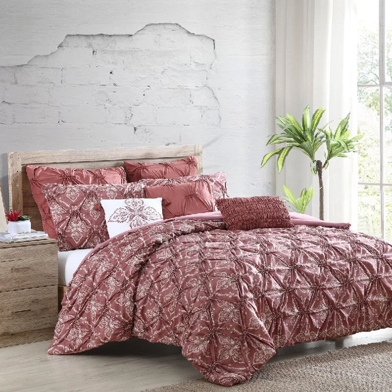 Synthetic - filled comforters like polyester for affordability and hypoallergenic propertiesModern Threads Amaris Printed 8 Piece Comforter Set