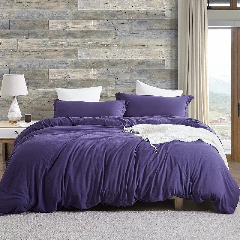 Duck down comforters with a softer feel and good warmth retentionNatural Loft® Oversized Comforter Set - Purple Reign