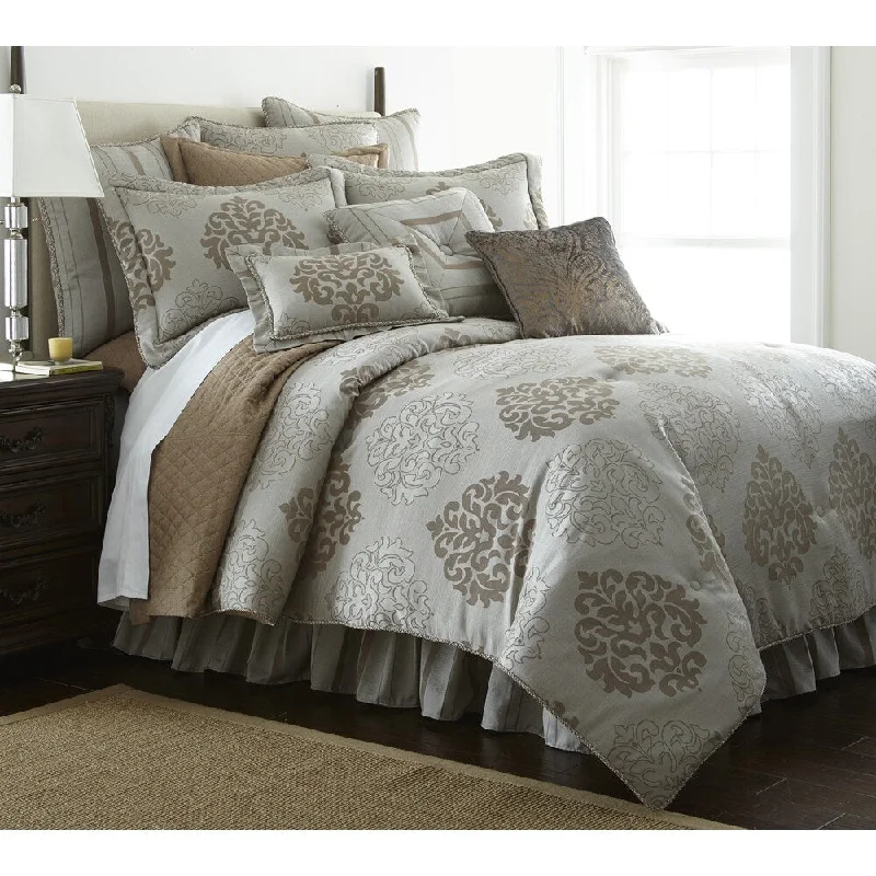 Queen - size comforters for standard queen - sized mattressesPCHF York Grey 4-piece Comforter Set