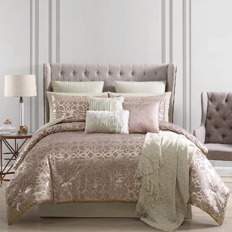 Queen - size comforters for standard queen - sized mattressesRiverbrook Home Shea Blush Microfiber Comforter Set