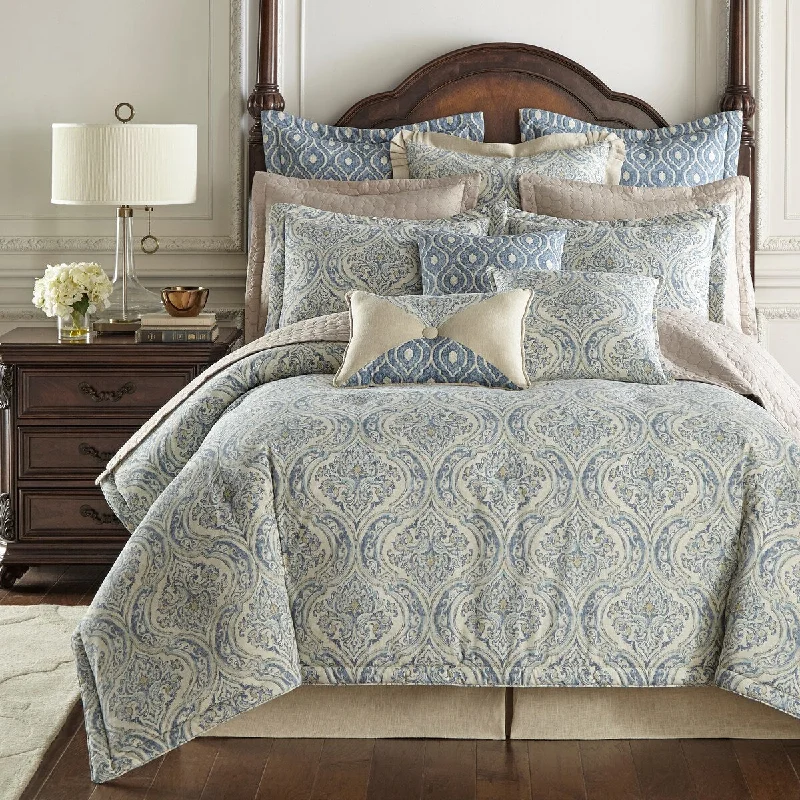 Goose down comforters known for their superior quality and insulationSherry Kline Ventura Blue 3-piece Comforter Set