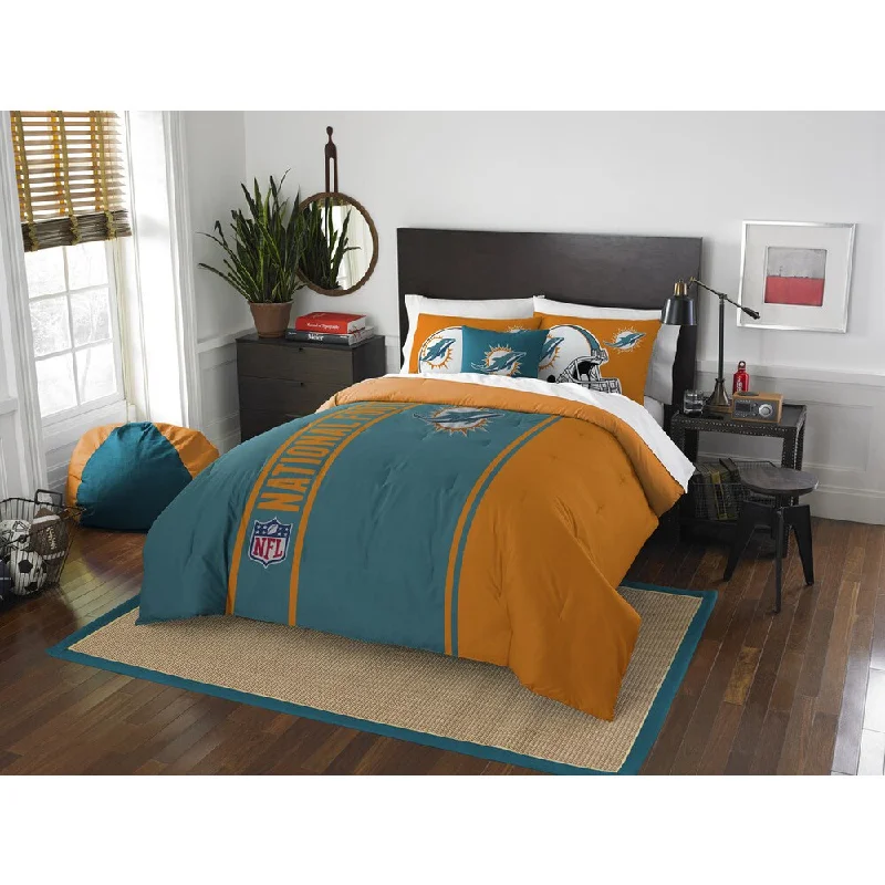 Microfiber - filled comforters that are lightweight and easy to care forThe Northwest Company Official NFL Miami Dolphins Full Applique 3-piece Comforter Set