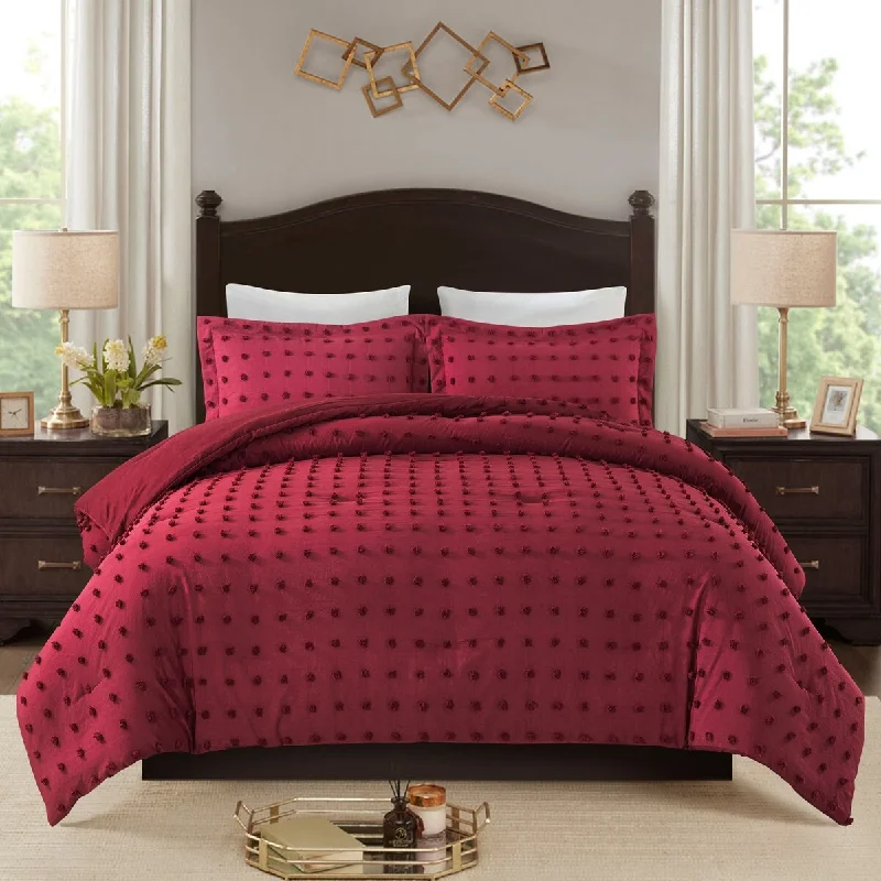 Bamboo - fiber - filled comforters with antibacterial and breathable qualitiesTufted Design Jacquard Comforter Set